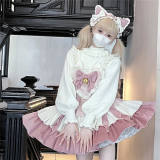 Pink and Brown Velvet Lolita Jumpers and Accessories