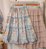Miss Point Kitty and Rose Prints Lolita Skirt