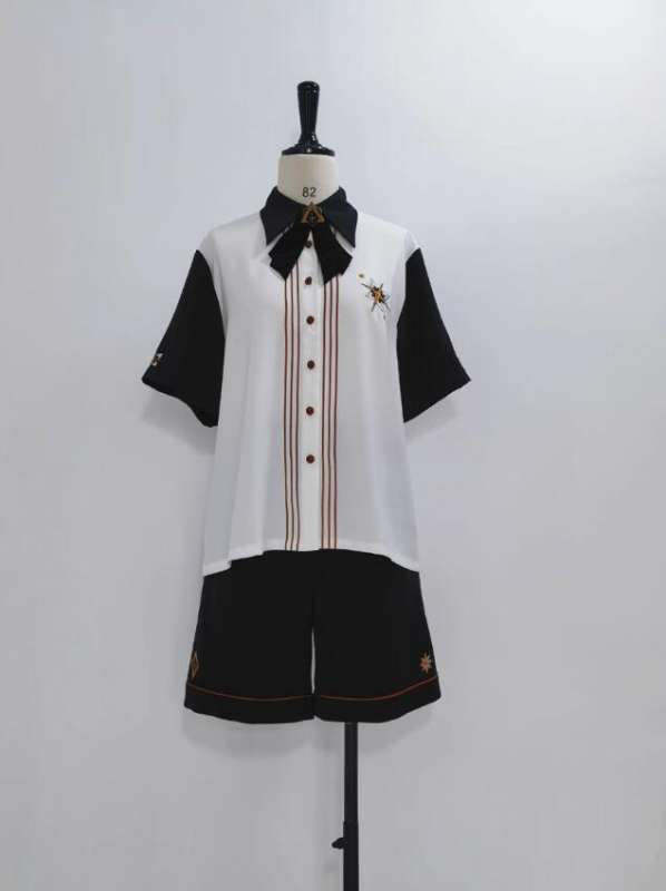 Princess Chronicles Vintage Blouse, Embroidery Pants and Necktie Ouji Fashion