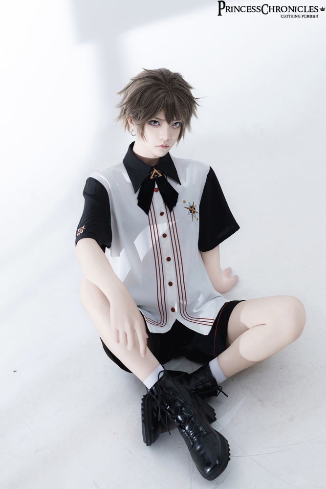 Princess Chronicles Vintage Blouse, Embroidery Pants and Necktie Ouji Fashion