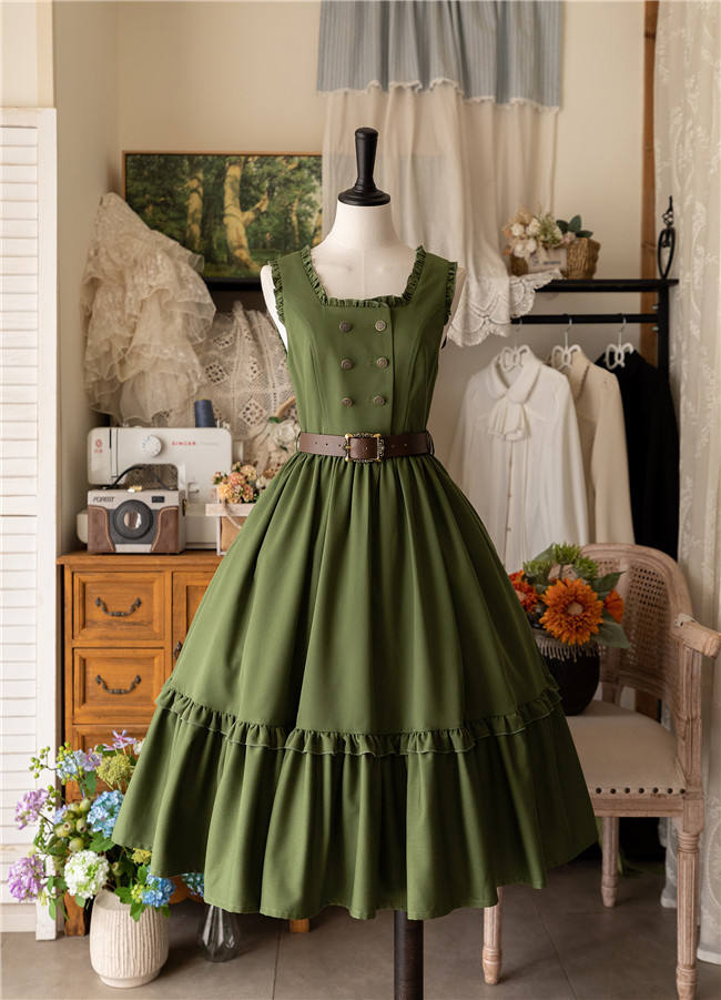 Forest Wardrobe Small Manor Stripe Lolita Dress and Blouse