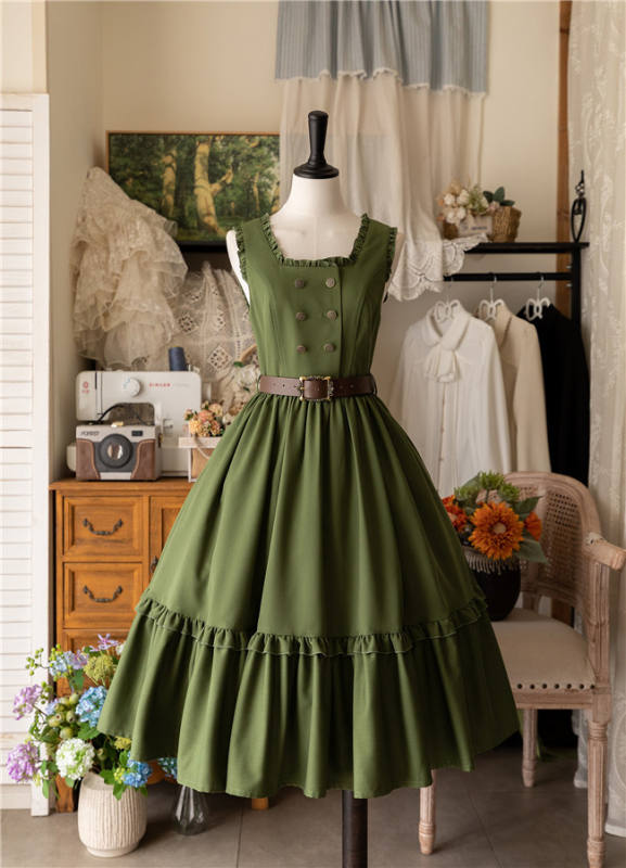Forest Wardrobe Small Manor Stripe Lolita Dress and Blouse