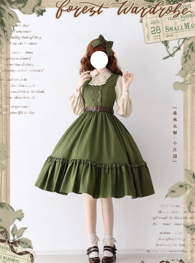 Forest Wardrobe Small Manor Stripe Lolita Dress and Blouse