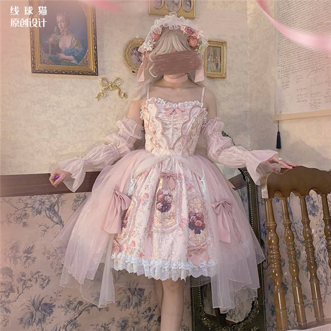 Rose Prints Lolita Dress and Headdress