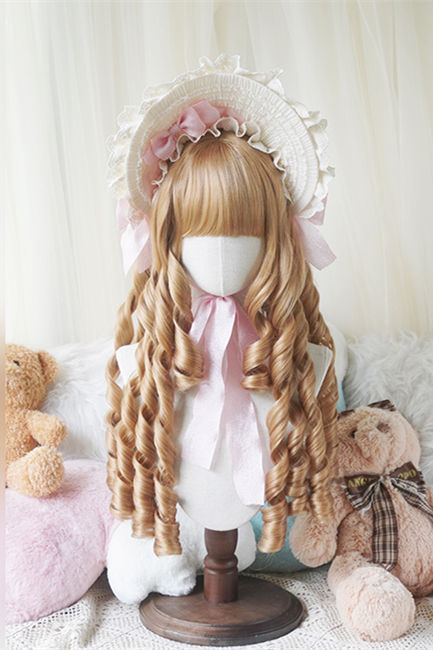 Yuchashui Long Roman Curls Lolita Wigs