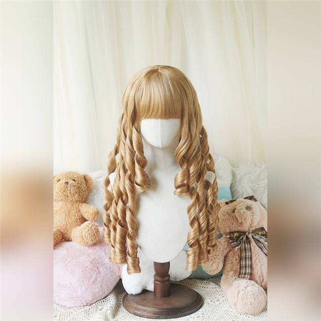 Yuchashui Long Roman Curls Lolita Wigs
