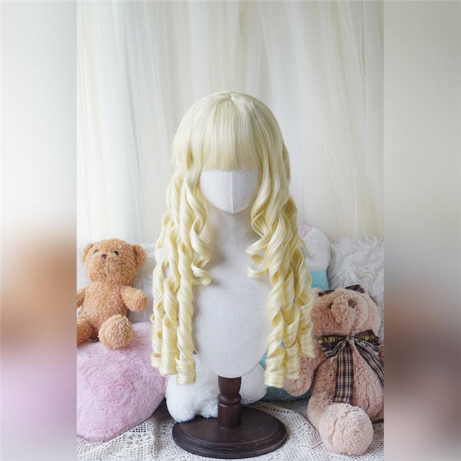 Yuchashui Long Roman Curls Lolita Wigs