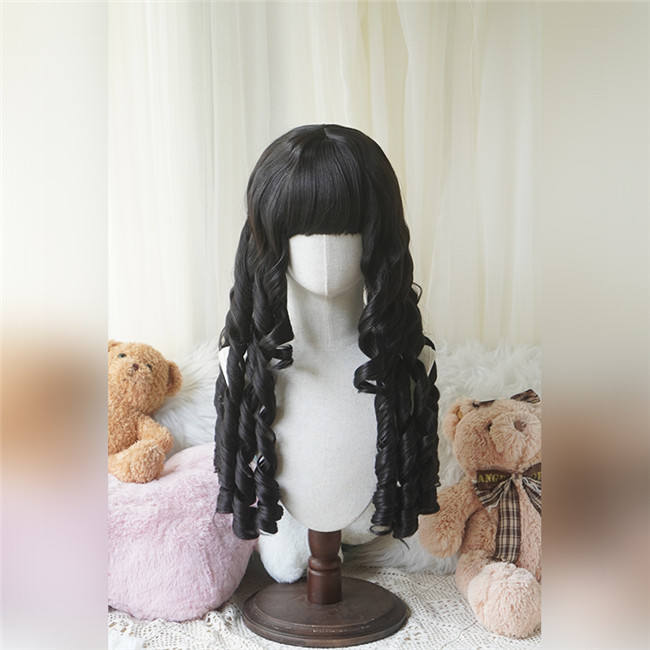 Yuchashui Long Roman Curls Lolita Wigs