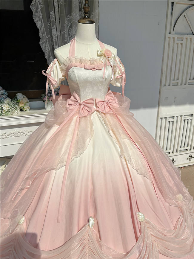 True Love's Kiss Pink Ombre Lolita Dress Set