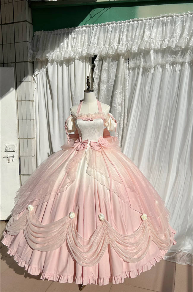 True Love's Kiss Pink Ombre Lolita Dress Set