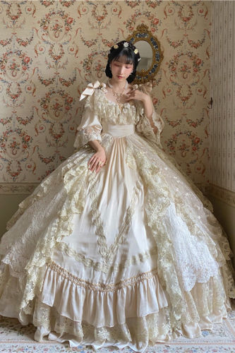 Airfreeing Heavy Design Rococo Classic Wedding Dress Full Set
