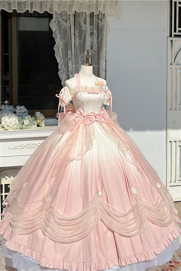 True Love's Kiss Pink Ombre Lolita Dress Set
