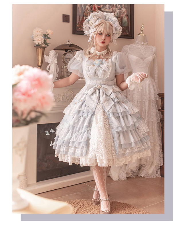 Waltz Short Sleeves Elegant Lolita One Piece