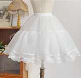 Lace Trim White Puffy Petticoat