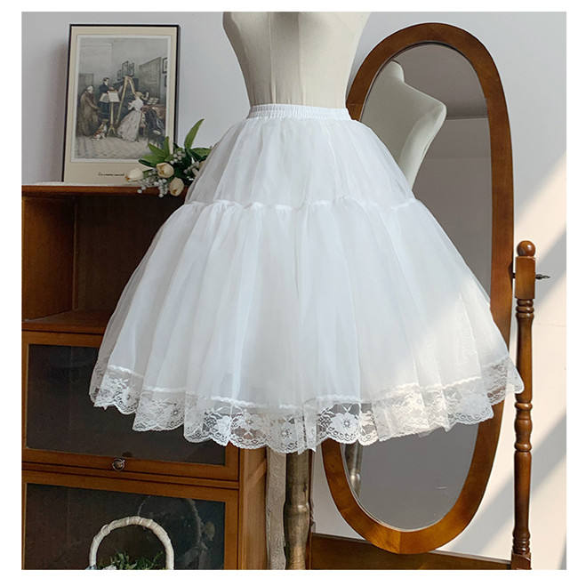 Withpuji 35cm/45cm/55cm Lace Trim White Puffy Petticoat and Bloomers