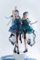 The Butterfly Ballet Lolita Jumper Dress Blue Purple JSK Size L + Bow Tailing - In Stock