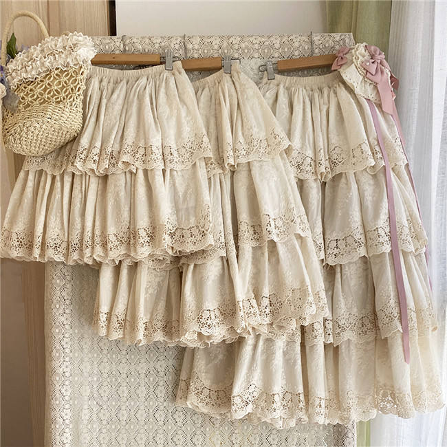 Miss Point Waltz in the Forest Tiered Embroidery Lolita Skirt