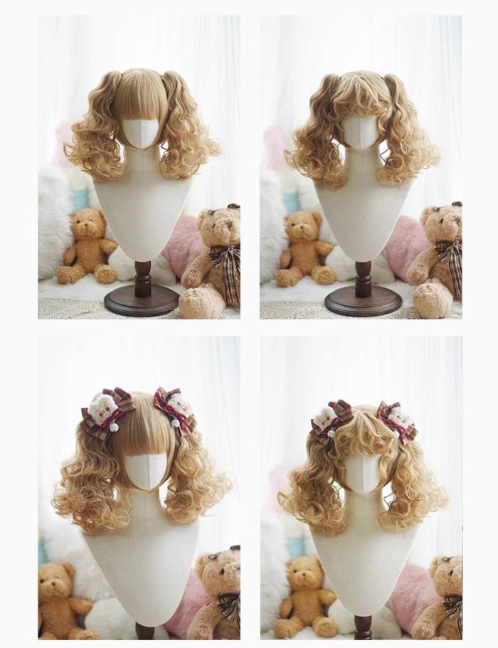 Yuchashui Bobo Short Wigs and Short Curly Wigs Ponytail