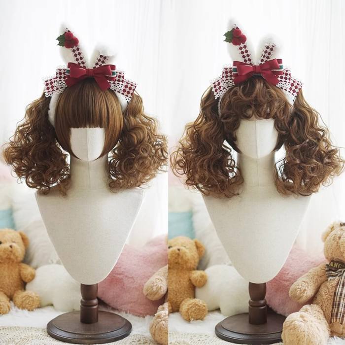 Yuchashui Bobo Short Wigs and Short Curly Wigs Ponytail