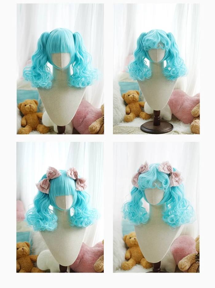 Yuchashui Bobo Short Wigs and Short Curly Wigs Ponytail