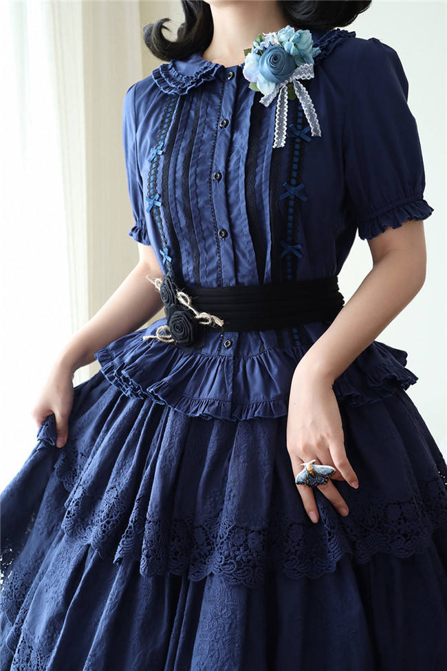 Miss Point Waltz in the Forest Embroidery Cotton Lolita Blouse