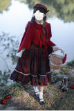 Little Red Riding Hood Plaid Dress, Cape, Blouse and Beret