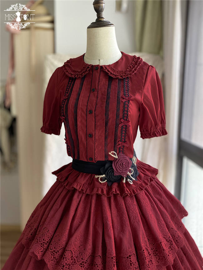 Miss Point Waltz in the Forest Embroidery Cotton Lolita Blouse