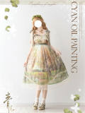 Cyan Lolita Oil Painting Spring Lolita Dress