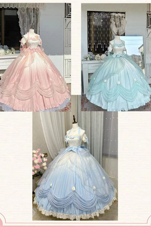 True Love's Kiss Pink Ombre Lolita Dress Set