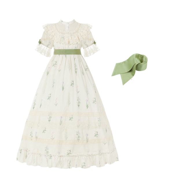 Withpuji To Austin Empire Waist Print Dress & Corset Size L - In Stock