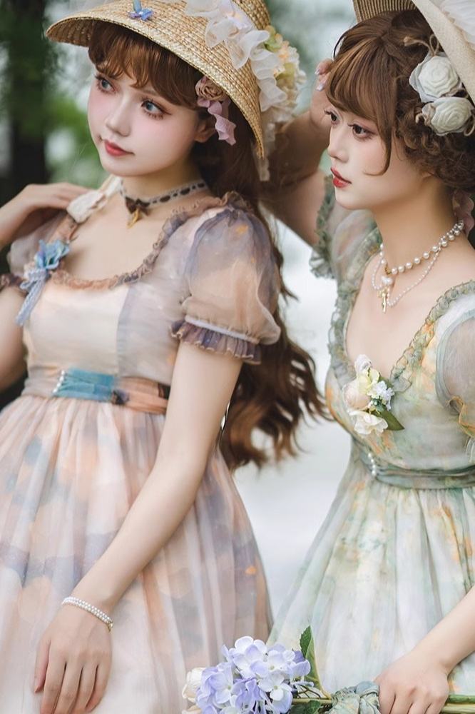 Miss Point Oil Painting Empire Waist Lolita Dress