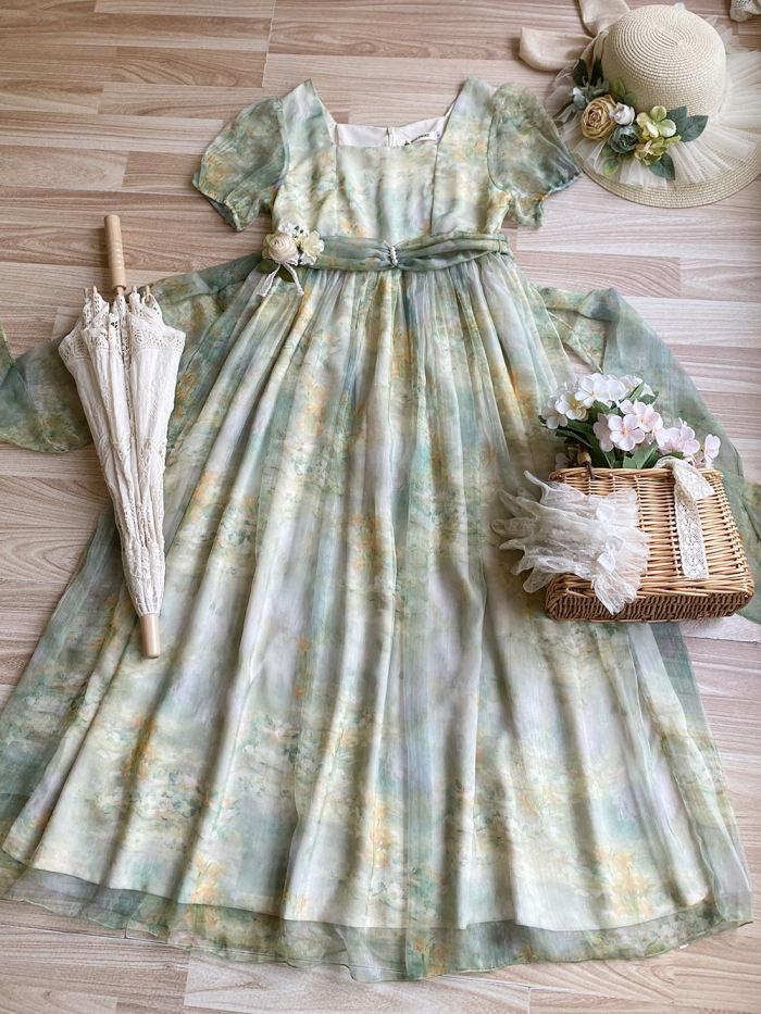 Miss Point Oil Painting Empire Waist Lolita Dress