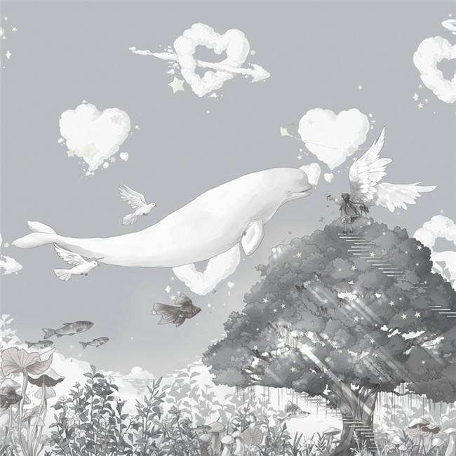 Smoothy Clouds Whale Prints Lolita Jumper Dress Set
