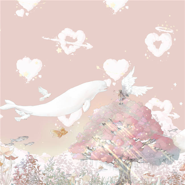 Smoothy Clouds Whale Prints Lolita Jumper Dress Set