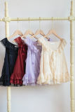 Withpuji Dots Yarn Ruffled Collar Summer Vest