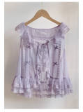 Withpuji Dots Yarn Ruffled Collar Summer Vest