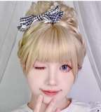 Squid Ball Blonde Bobo Wigs and Flower Shaped Ponytail