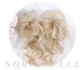 Squid Ball Blonde Bobo Wigs and Flower Shaped Ponytail