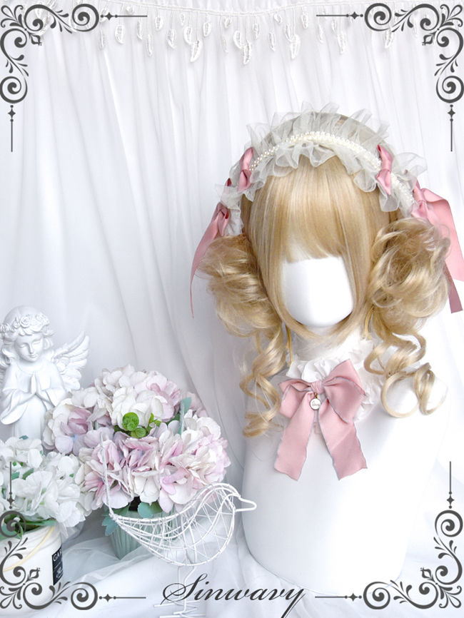 Squid Ball Blonde Bobo Wigs and Flower Shaped Ponytail