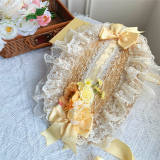 Withpuji Flower Language Lace Bow Straw Hat