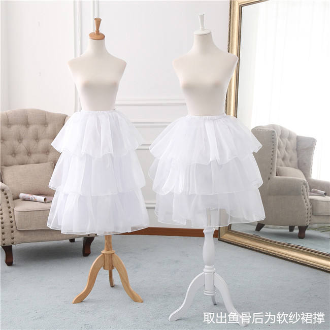 50-70cm Diamond Tulle Fishbone Lolita Petticoat Adjustable Length and Shape
