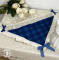 Navy Brown Gingham Triangle Scarf