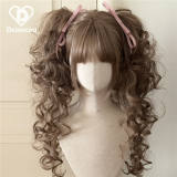 Dcoucou Short Bobo Double Ponytails Curls Lolita Wigs