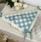 Blue Green Brown Gingham Triangle Scarf