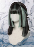 Black Mint Ombre Short Straight Prince Wigs