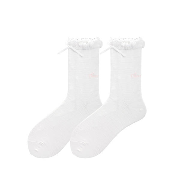 White Cotton Sweet Lolita Short Socks