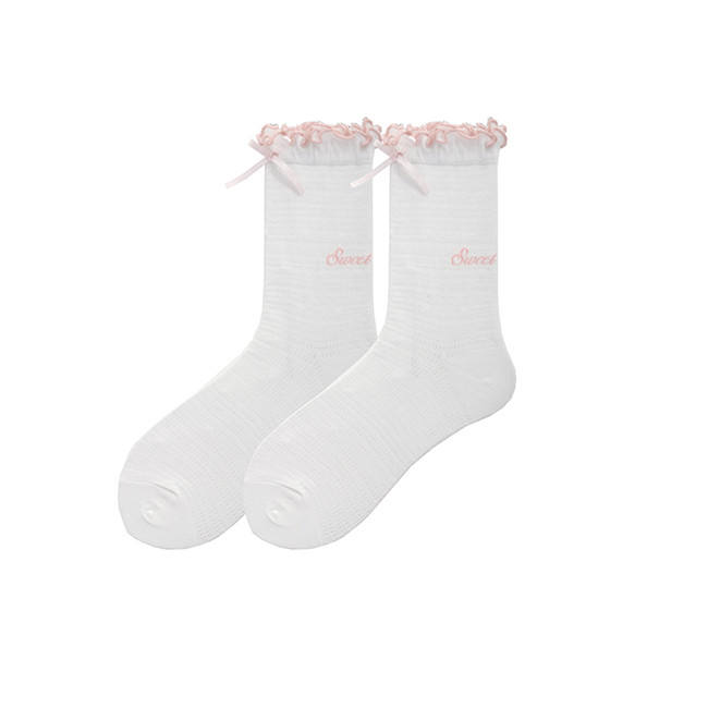 White Cotton Sweet Lolita Short Socks
