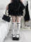 White Calf Socks with Black Silk Ribbon -46cm