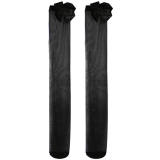 Black White Above Knee Lady Silk Socks