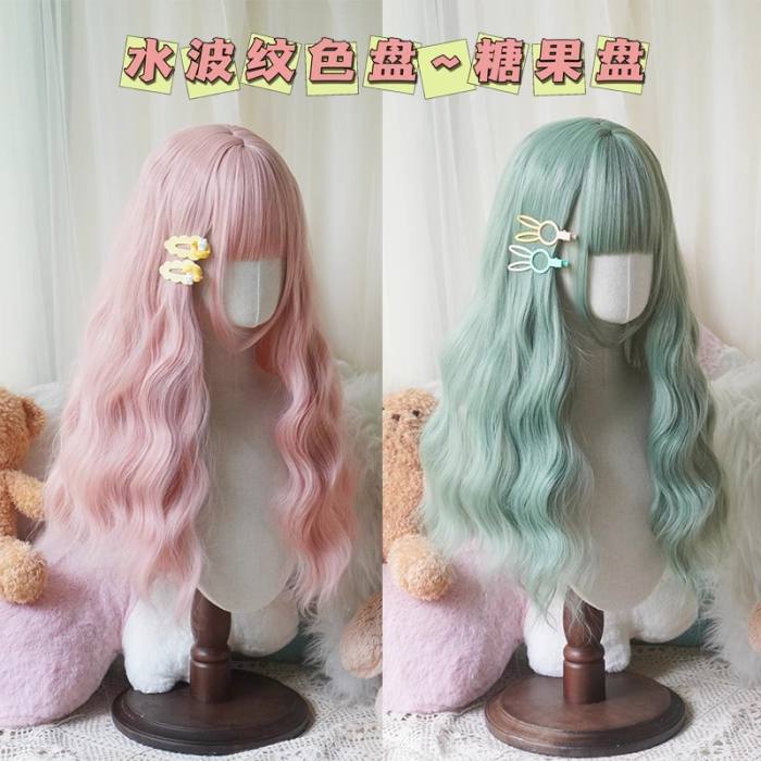Yuchashui Water Ripple Long Curly Wigs 60cm